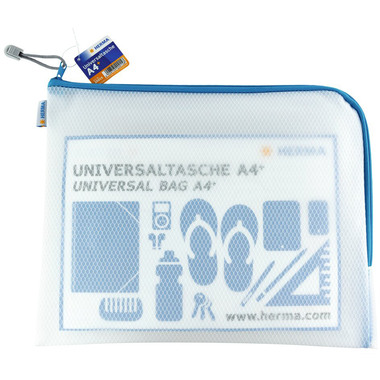 HERMA Tasca documenti con zip A4 20015 blu, 36x28cm