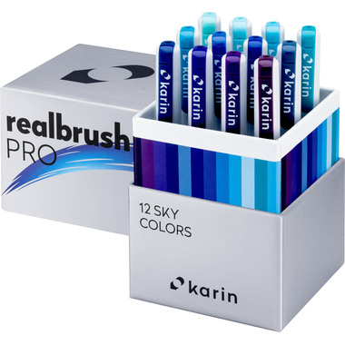 KARIN Real Brush Pen Pro 0.4mm 31C2 Sky Colours 12 pièces