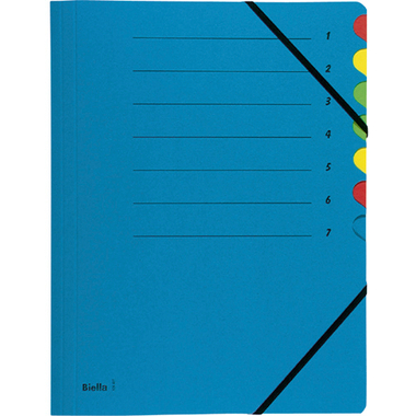 BIELLA Fächermappe A4 32840705U blau 7-teilig