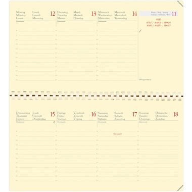 QUO-VADIS Agenda Impala Planital 2026 422098Q 1W/2S schwarz ML 10x15cm