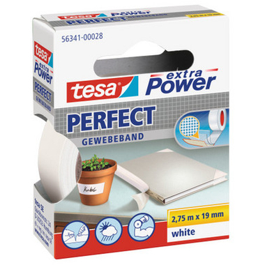 TESA Extra Power Perfect 2.75mx19mm 563410002 Ruban texitl. blanc