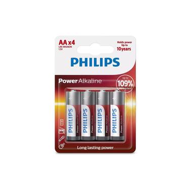 Philips Batterie Power Alkaline AA , 4 Stück