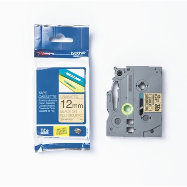 PTOUCH Nastro, plastificato nero/oro TZe-MPGG31 PT-DV600VP 12 mm