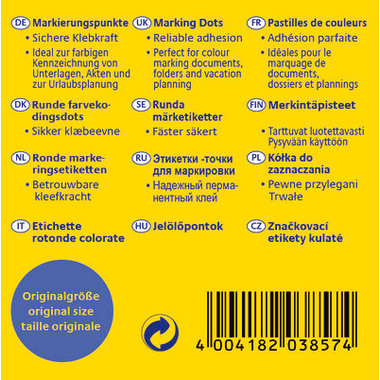 AVERY ZWECKFORM Markierungspunkte 19mm 3857 blau, Spender 250 Stück