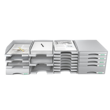 LEITZ Plus Briefkorb, flach A4 52370085 grau