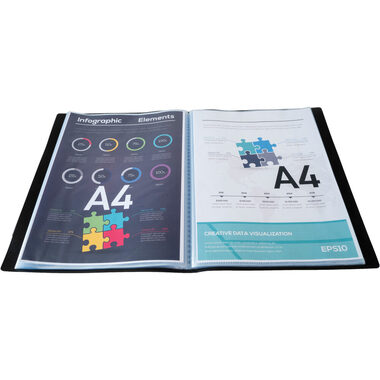 EXACOMPTA Livre présentation A4 8521E noir 20 sacs