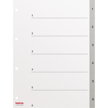 KOLMA Répertoires LongLife A4 19.564.03 gris 1-6