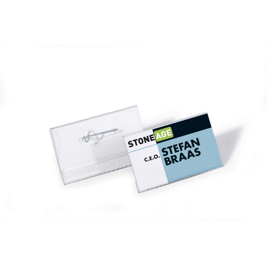 DURABLE Badge avec épingle 800819 transp., PVC, 40x75mm 100 pcs.