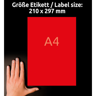 AVERY ZWECKFORM Etiketten A4 3470 rot 100 Stück