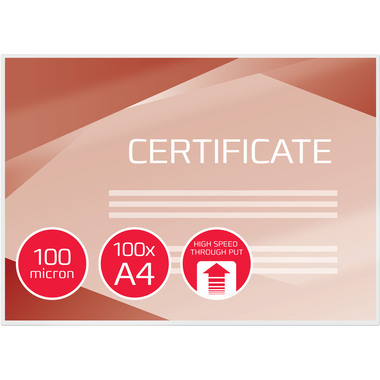 GBC Pelicole per laminazione A4 3747525 lucido, 100my 100 pezzi