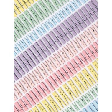 FOLIA Morsetti di legno pastel 500g 22996 Jumbo Pack, 2.5-5 cm