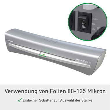 LEITZ Plastificatrice iLAM Office A3 74400089 grigio