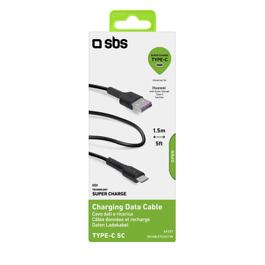 Data and charging cable - Type C SuperCharge for Huawei