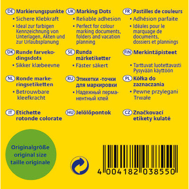 AVERY ZWECKFORM Marcatori 19mm 3855 green 250 pezzi