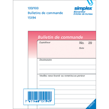 SIMPLEX Bestellscheine F A6 15197 rosa/weiss 50x3 Blatt