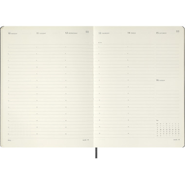 MOLESKINE Agenda Smart Weekly Pro 2027 SMDHB12PRO4Y27 1W/2S schwarz HC 19x25cm