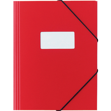 EROLA Gummibandmappe 650my A4 33299F rot Pressspan mit Fenster