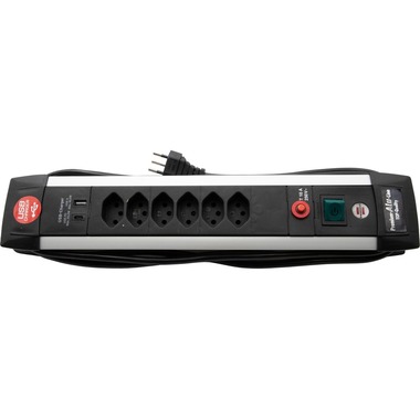 Brennenstuhl Premium-Alu-Line 6-way USB C PD 30W USB A 18W 3 m