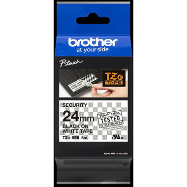 PTOUCH Ruban de sécurité noir/blanc TZE-SE5 pour PT 24 mm