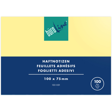 BÜROLINE Haftnotizen 100x75mm 133031 gelb 100 Blatt