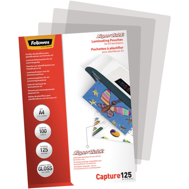 FELLOWES Pochettes à plastifier A4 5440101 brillant, 125my 100 pcs.
