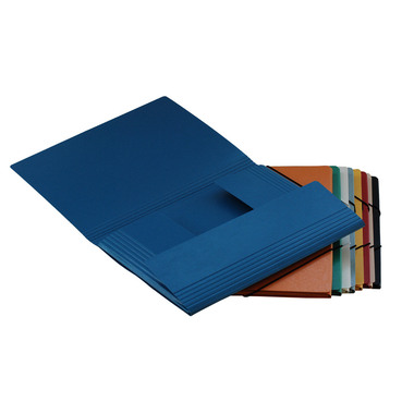 EROLA Gummibandmappe 650my A4 33299 schwarz Pressspan 3 Klappen