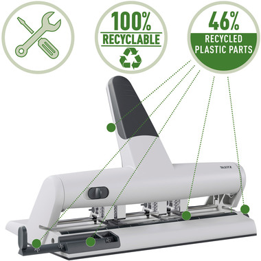 LEITZ Mehrfachlocher AKTO 4-6/6mm 51140084 hellgrau 30 Blatt