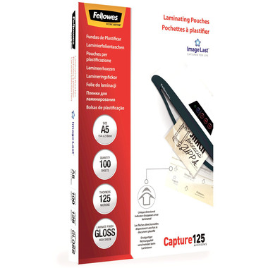 FELLOWES Laminiertasche A5 5307302 glanz, 125my 100 Stk