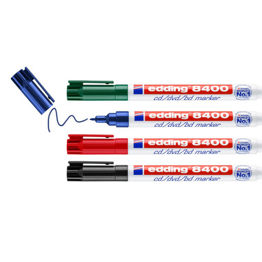 EDDING CD-Marker 8400 0,5-1mm 8400-E4 4er astuccio