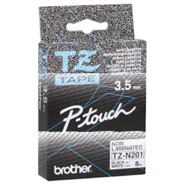PTOUCH Band,nicht lam. schwarz/weiss TZe-N201 PT-1280 3.5 mm