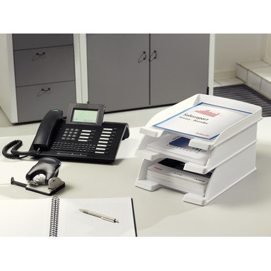 LEITZ Corbeille Courrier Plus A4 52370001 blanc