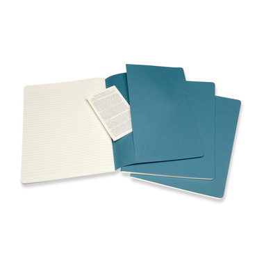 MOLESKINE Notizheft XL 3x 25x19cm 629605 liniert,lebhaftes blau,120 S.