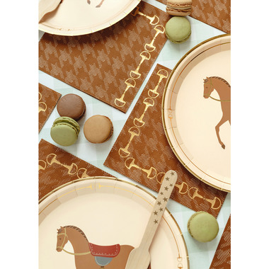 PARTYDECO Servietten 33x33cm SP33-104 Steigbügel 12 Stück