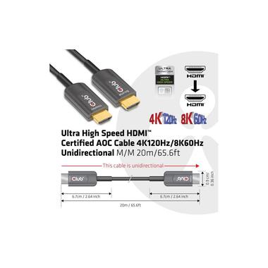 Club 3D Câble optique CAC-1379 4K120Hz/8K 60Hz HDMI - HDMI, 20 m