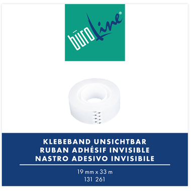 BÜROLINE Nastro adesivo 19mmx33m 131261 trasparente, invisibile