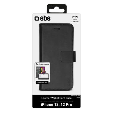 Klapphülle aus echtem Leder für iPhone 12/12 Pro