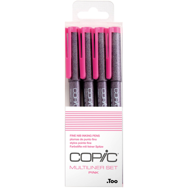 COPIC Multiliner 22075622 Pink Set, 4 Stück ass.