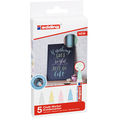 EDDING Chalk Marker 4085 1-2mm 4085-E5-pastel Pastell 5 pezzi