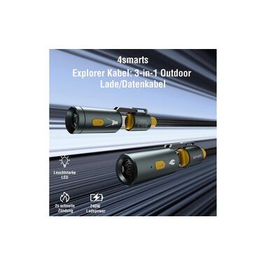 4smarts 3in1 Set di cavi USB-C Explorer USB-C - USB-C 1,5 m