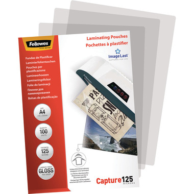 FELLOWES Laminiertasche 216x303mm 5307407 glanz, 125my 100 Stk
