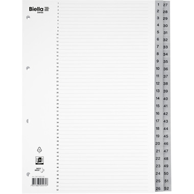 BIELLA Register PP A4 47145200U grau 1-52