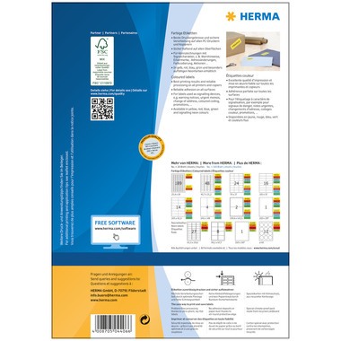 HERMA Étiquettes SPECIAL 70x37mm 4406 jaune,perm. 2400pcs./100flls.