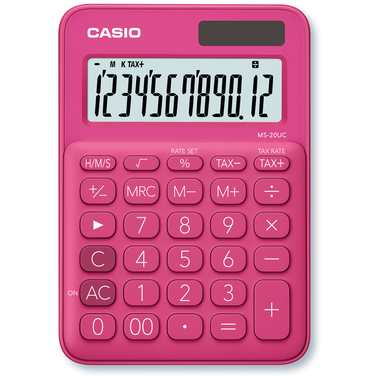 CASIO Calculatrice Mini MS-20UC-RD-S 12 chiffres rouge