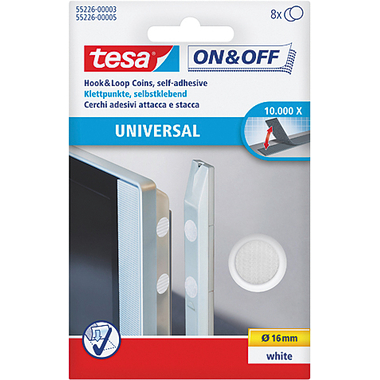 TESA Points autoagrippante 16mm 552260000 blanc 8 pcs.