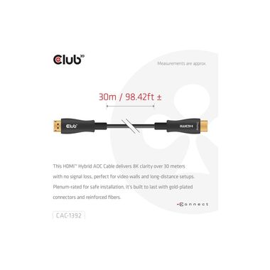 Club 3D Optical Cable CAC-1392 HDMI - HDMI, 30 m