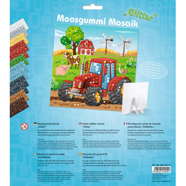 URSUS Moosgummi Mosaik 8420017 Glitter Traktor 25x25cm