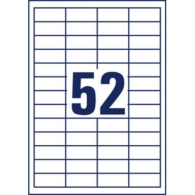 AVERY ZWECKFORM Etiquettes 48x21mm 3650 blanc 5200 pcs./100 flls.