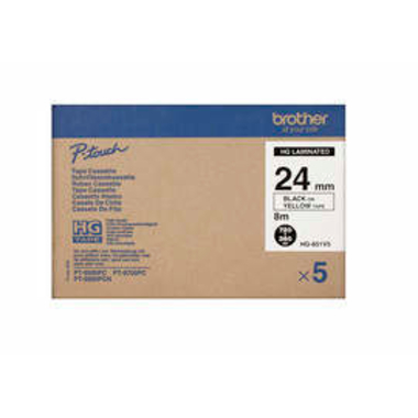 PTOUCH Band, High-Grade schwarz/gelb HG-E651 24mm/8m 5 Stück