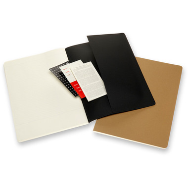 MOLESKINE Quaderno cartone A4 602534 rigato,nero/marr.160p. 2 pz.
