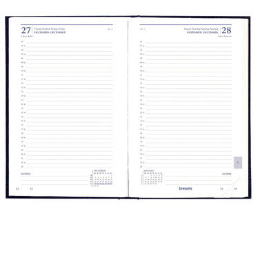 BREPOLS Agenda Saturnus Lima Ku. 2026 0.216.1256 1J/1P noir 13.5x21cm